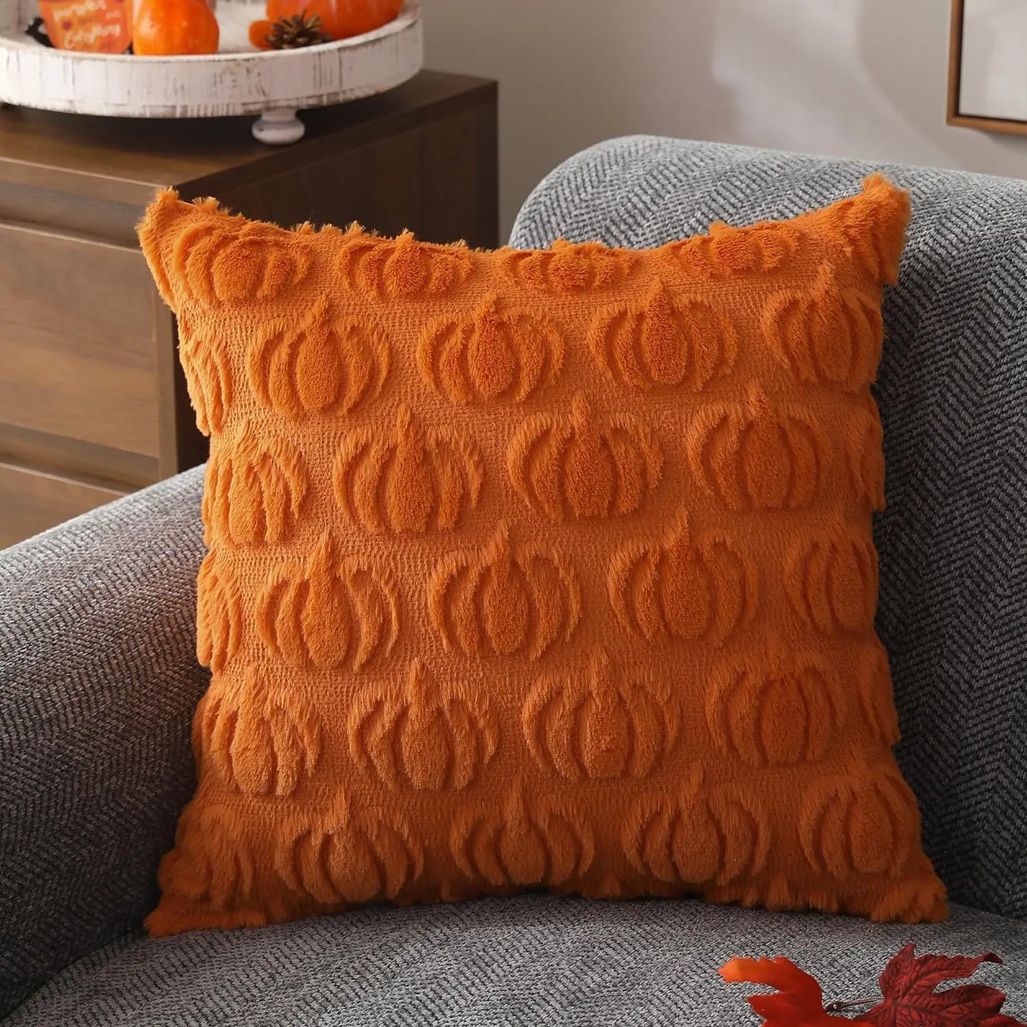 Autumn Rust Pumpkin Throw Pillow Cases